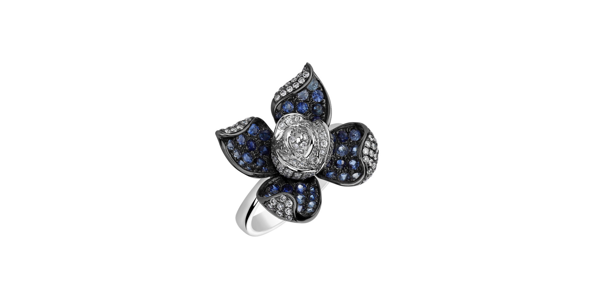 Prsten s diamanty a safíry Eurena