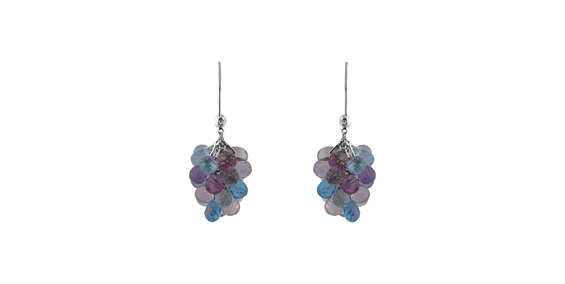 Náušnice s diamantem a drahokamy Nucci