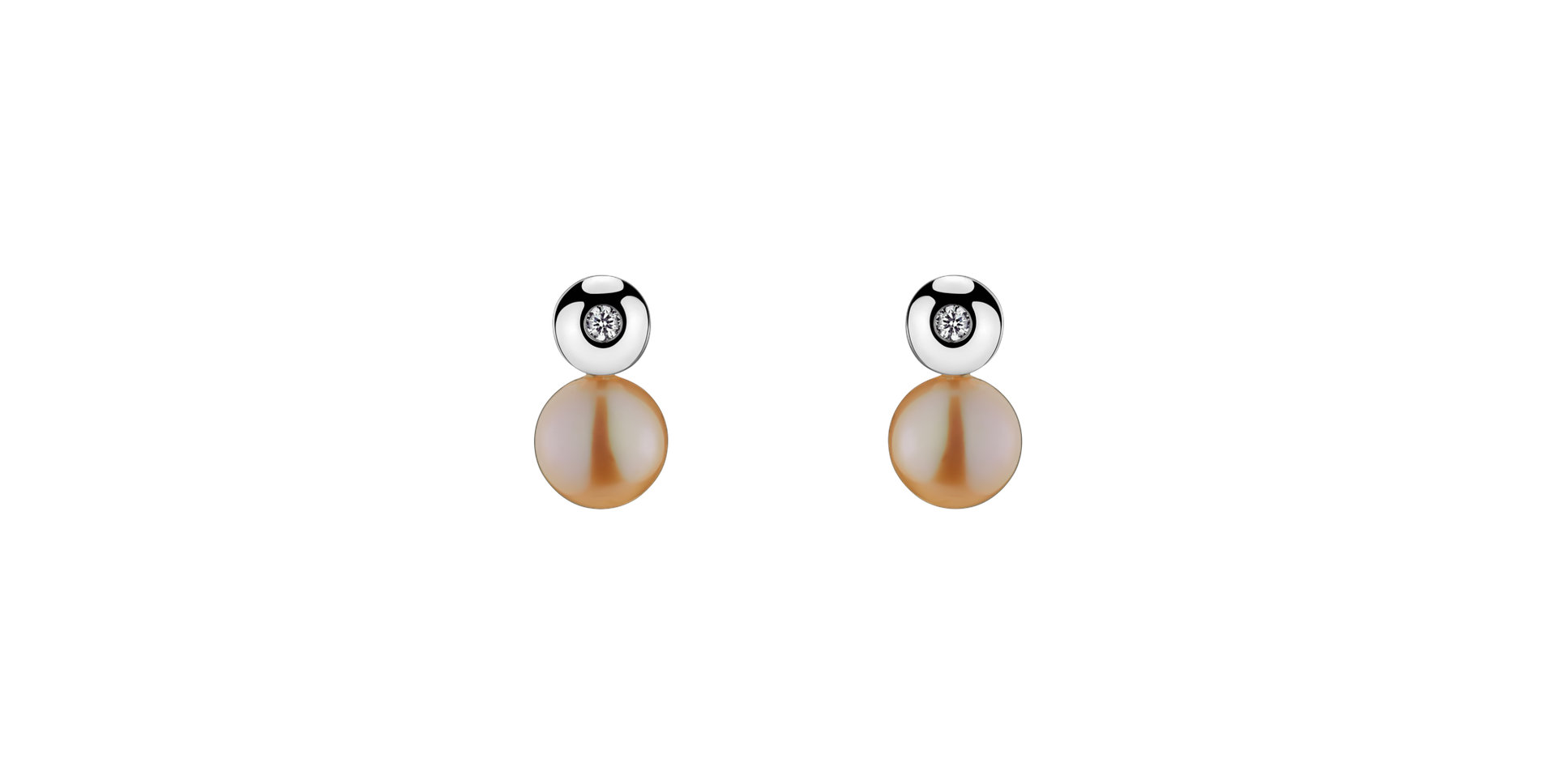 Náušnice s perlou a diamantem Planets of Water