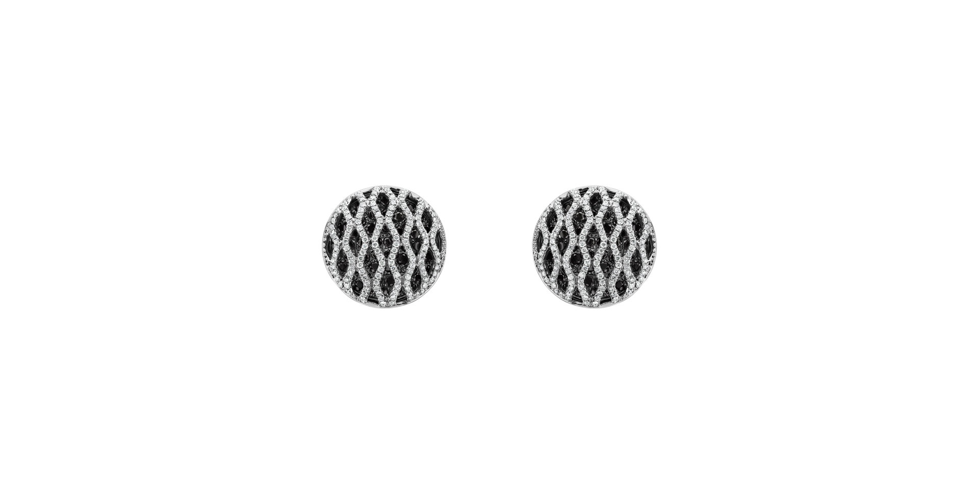 Náušnice s černými a bílými diamanty Brilliant Wheels