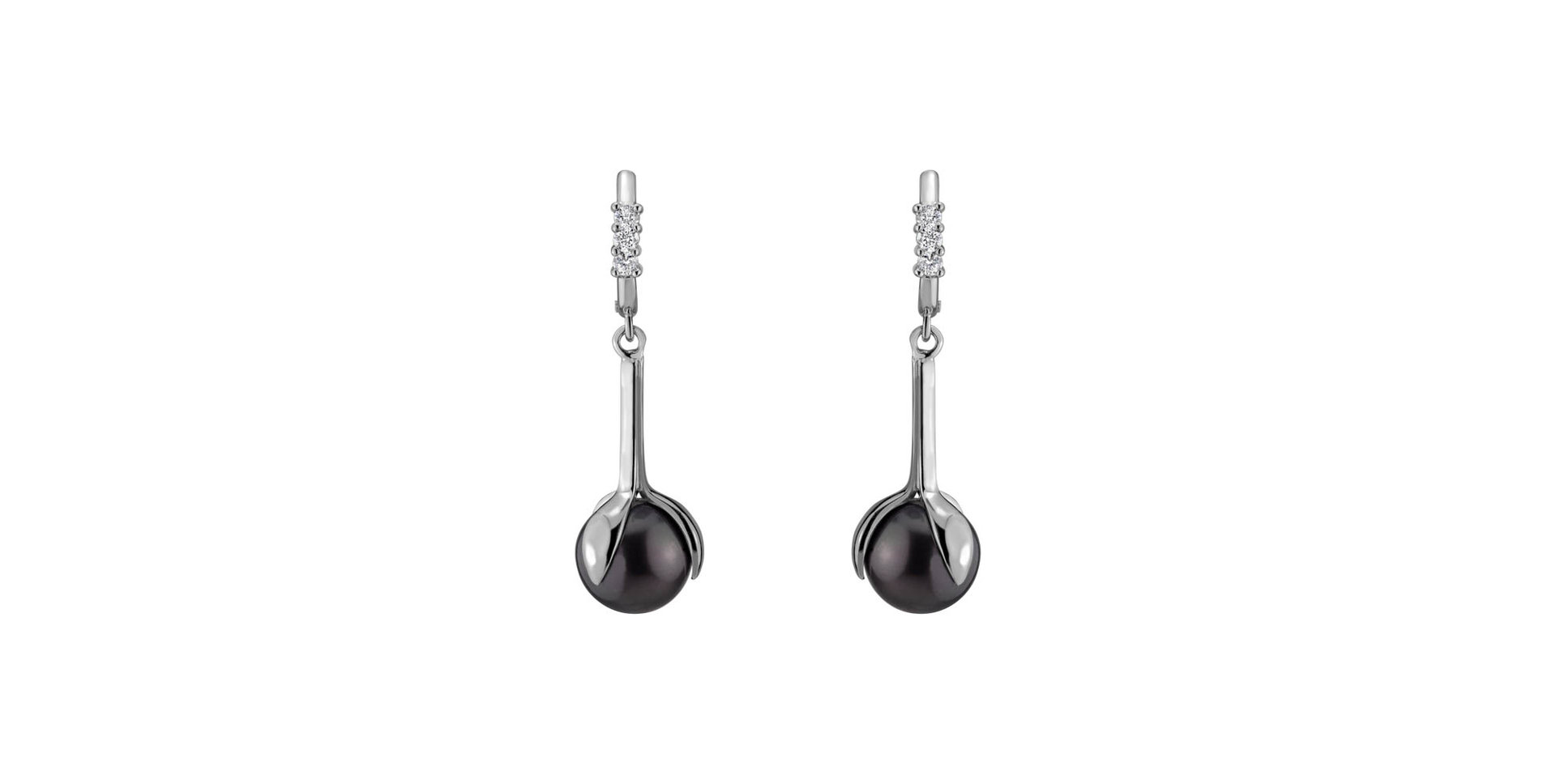 Náušnice s perlou a diamanty Ocean Flora