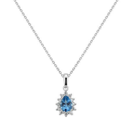 Přívěs s řetízkem s topazem a diamanty Queen Might