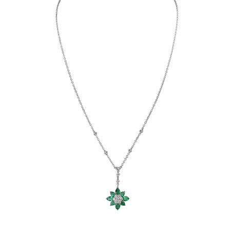 Náhrdelník s diamanty a smaragdy Ideal Charm