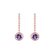 Náušnice s ametystem diamanty Chivalry4