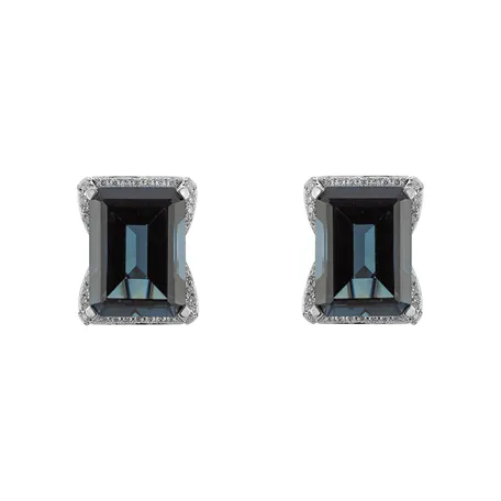 Náušnice s topazem a diamanty Blue Harmony