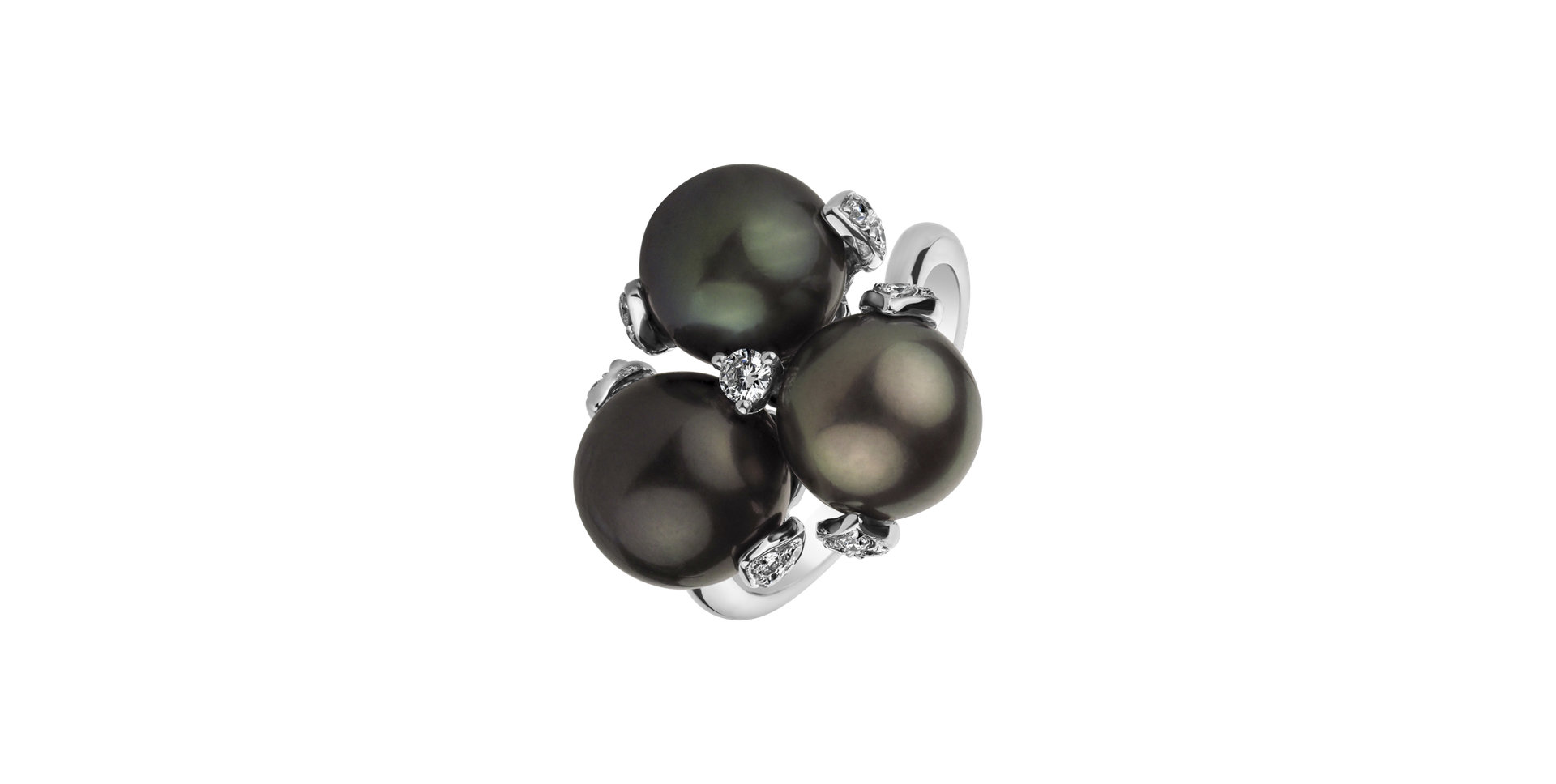 Prsten s perlami a diamanty Tahitian Beauty