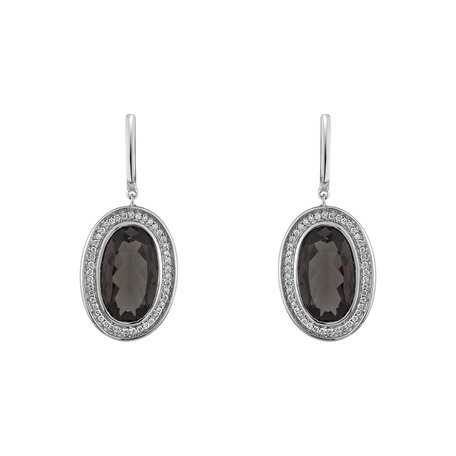 Náušnice s quartzem a diamanty Melissa