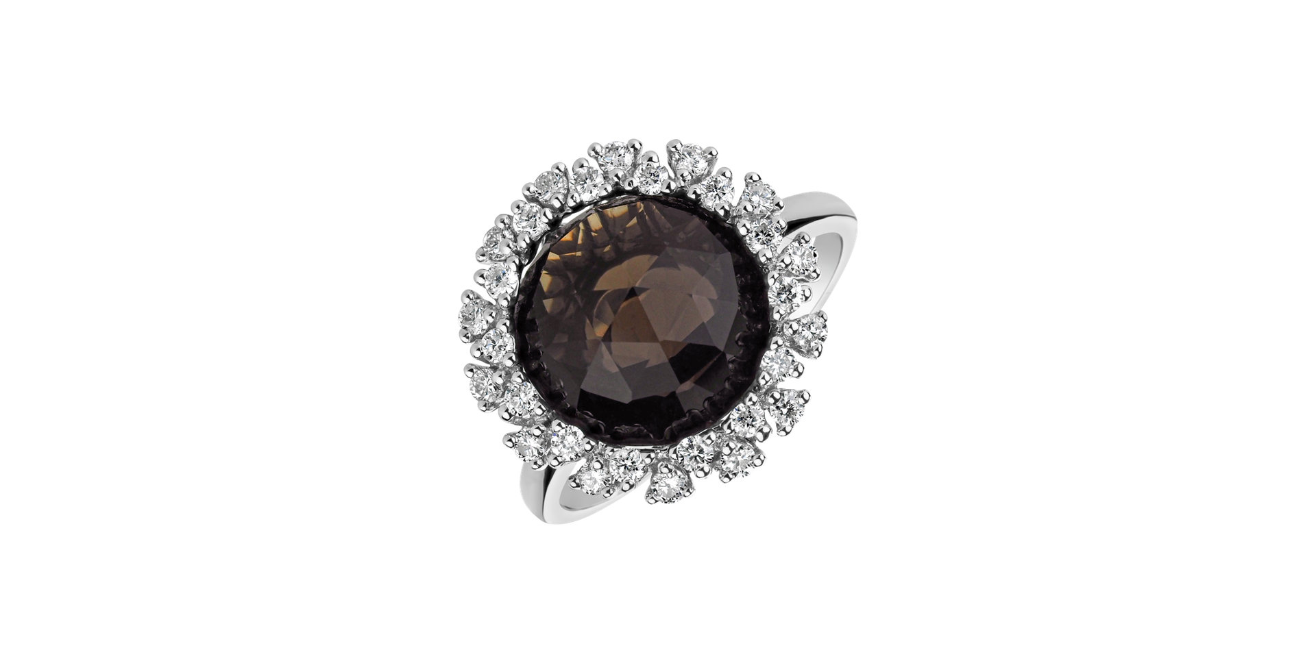 Prsten s quartzem diamanty Pavia