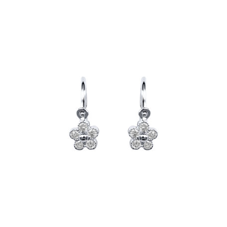 Dětské náušnice s diamanty Diamond Flower