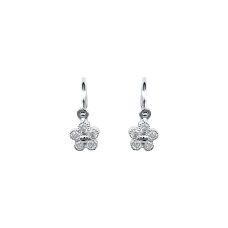Dětské náušnice s diamanty Diamond Flower