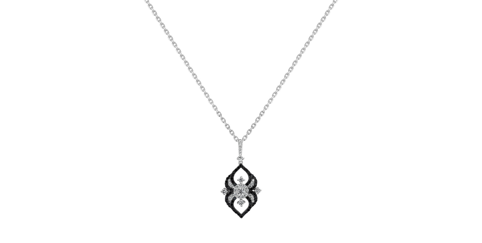 Přívěs s černými a bílými diamanty Lady Arachne