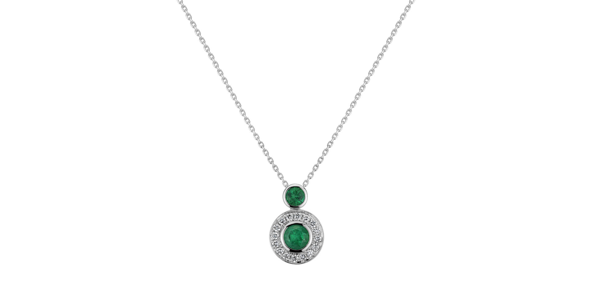 Přívěs s diamanty a smaragdy Emerald Happiness