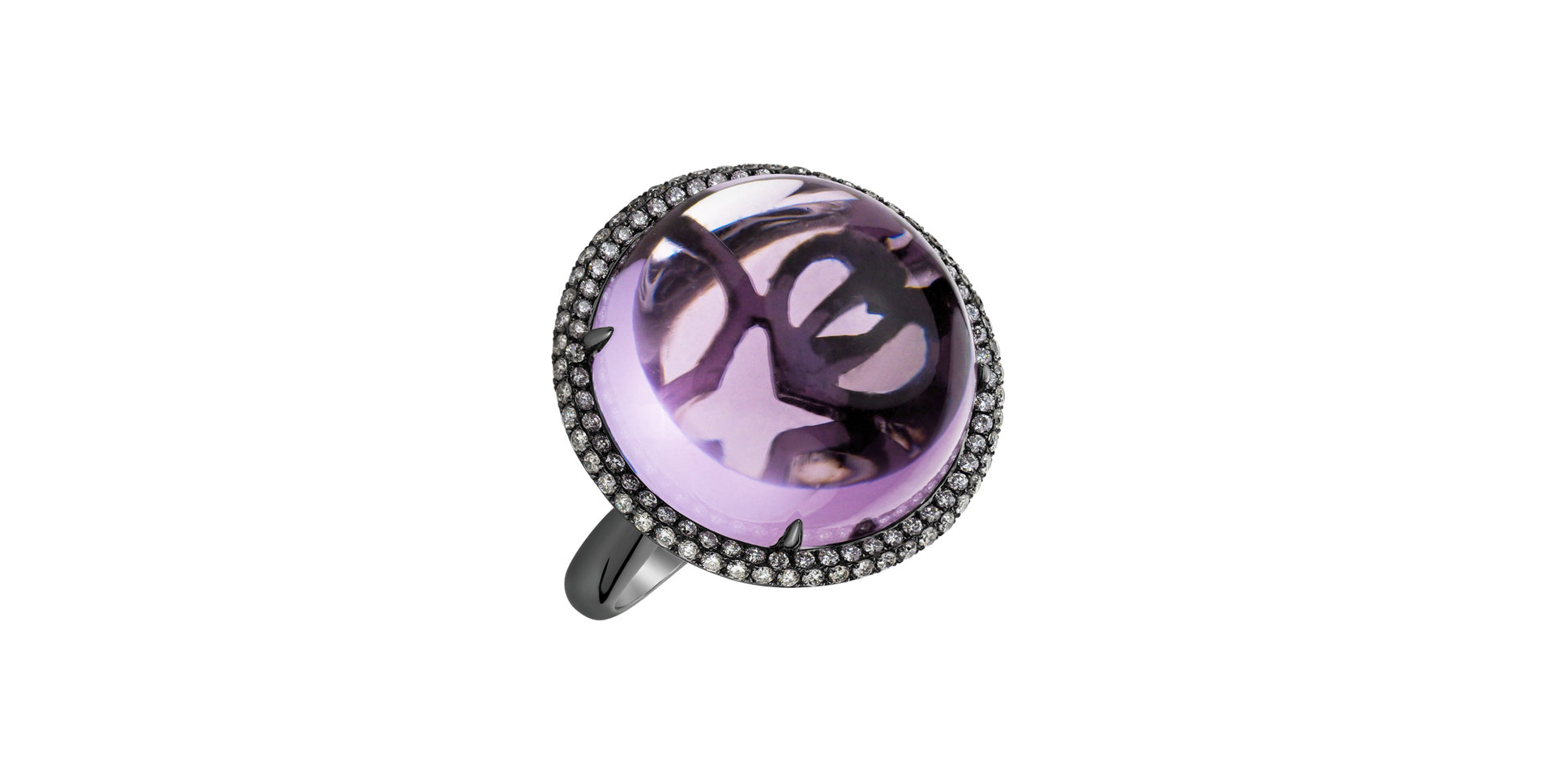 Prsten s ametystem a diamanty Charline