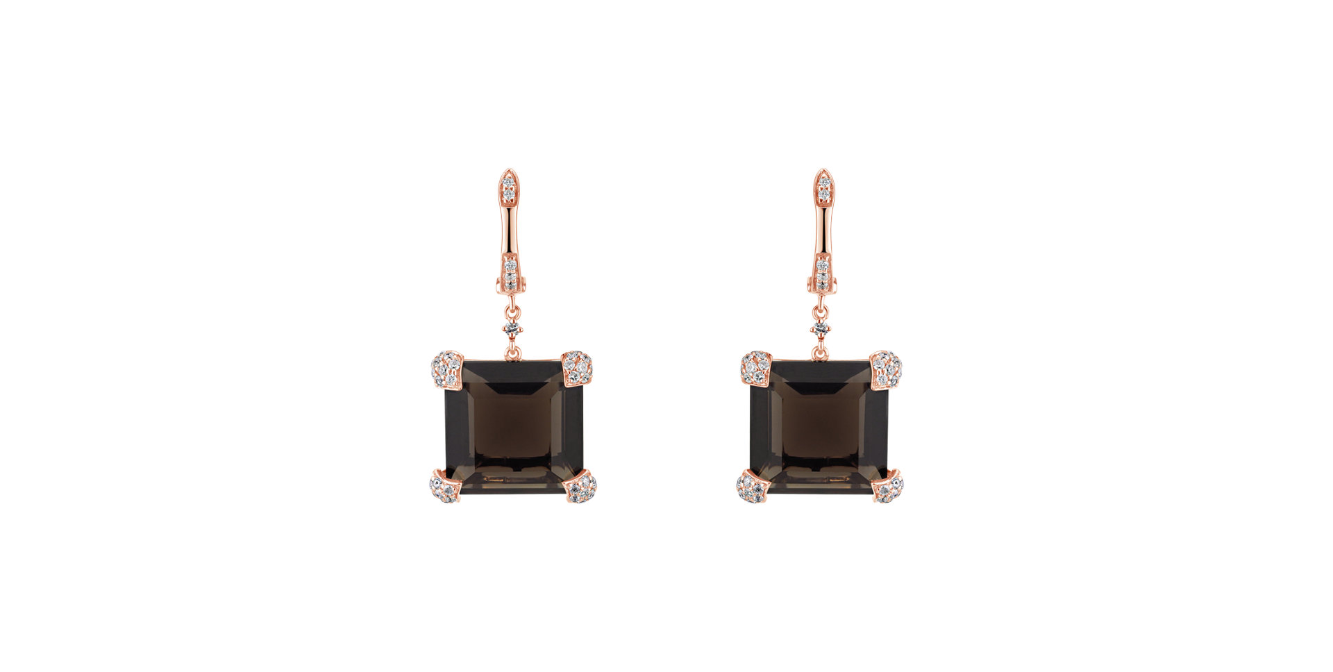 Náušnice s quartzem a diamanty Briar