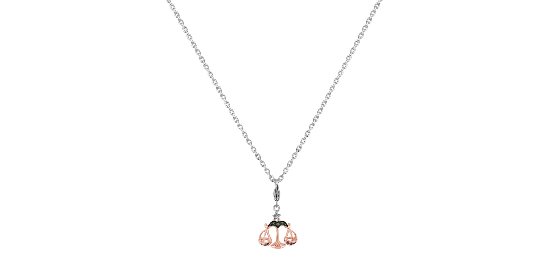 Přívěs s diamanty, granáty a safíry Diamond Libra