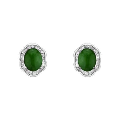Náušnice s jadeitem a diamanty Rishi