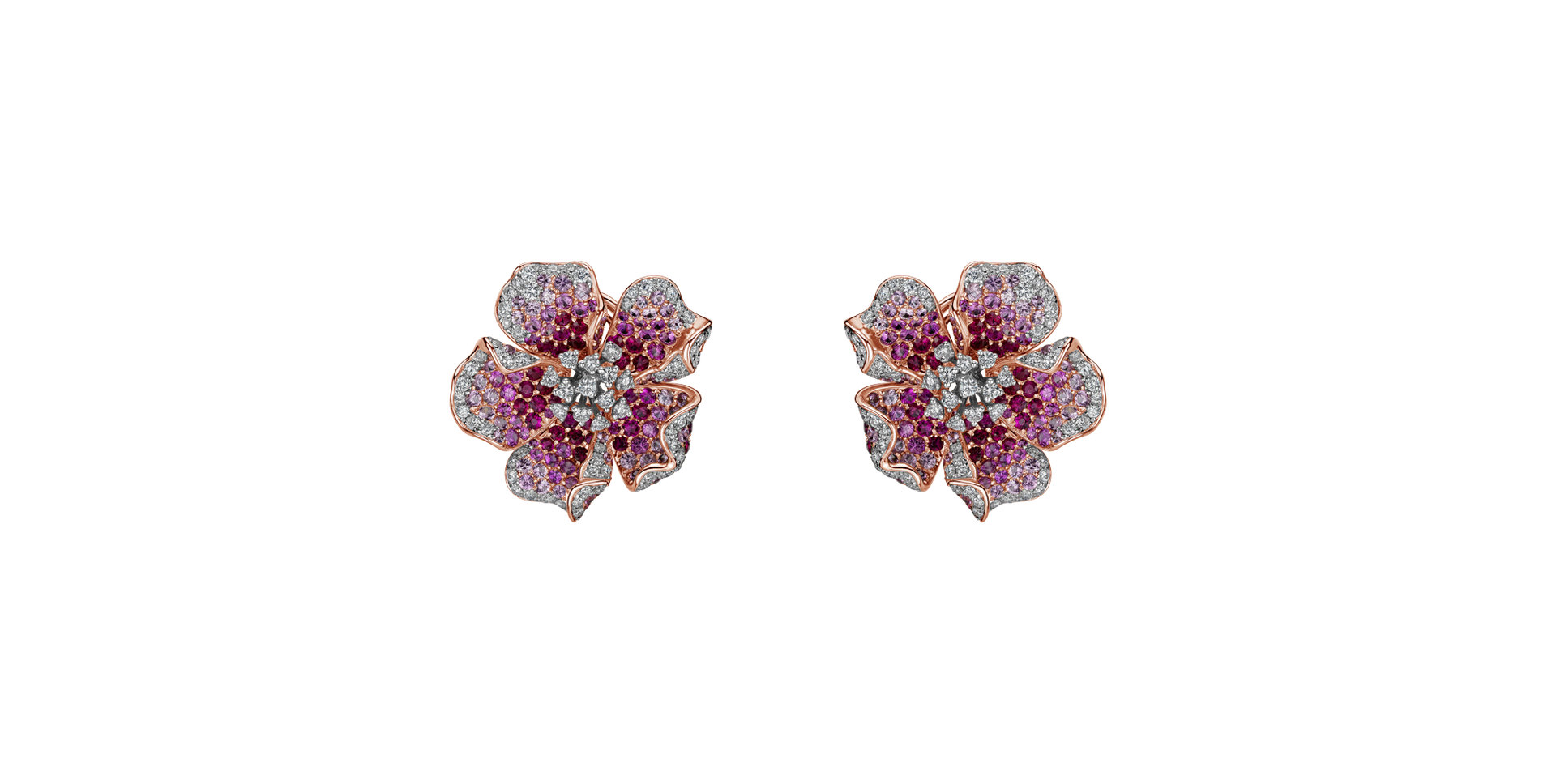 Náušnice s diamanty, rubíny a safíry Princess Jasmine