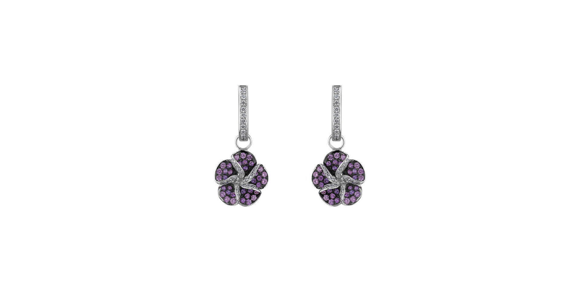 Náušnice s diamanty a safíry Carrousel