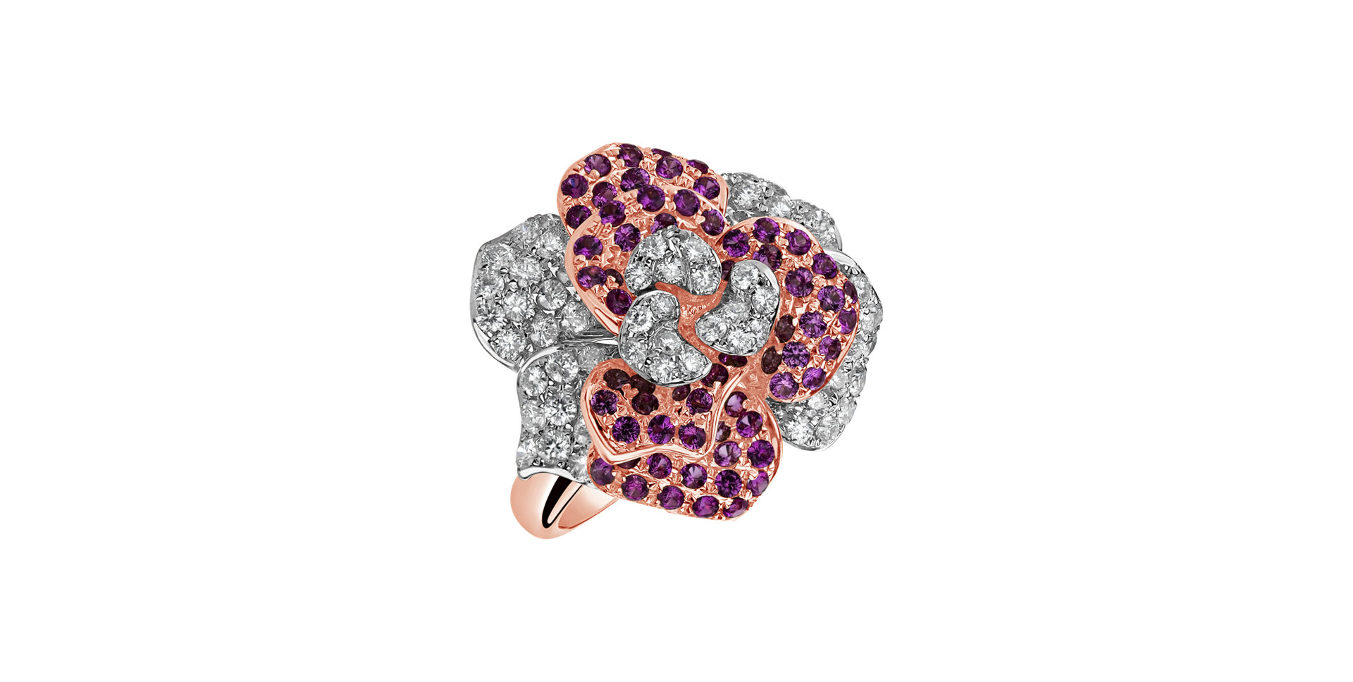 Prsten s diamanty a safíry Exotic Magnolia