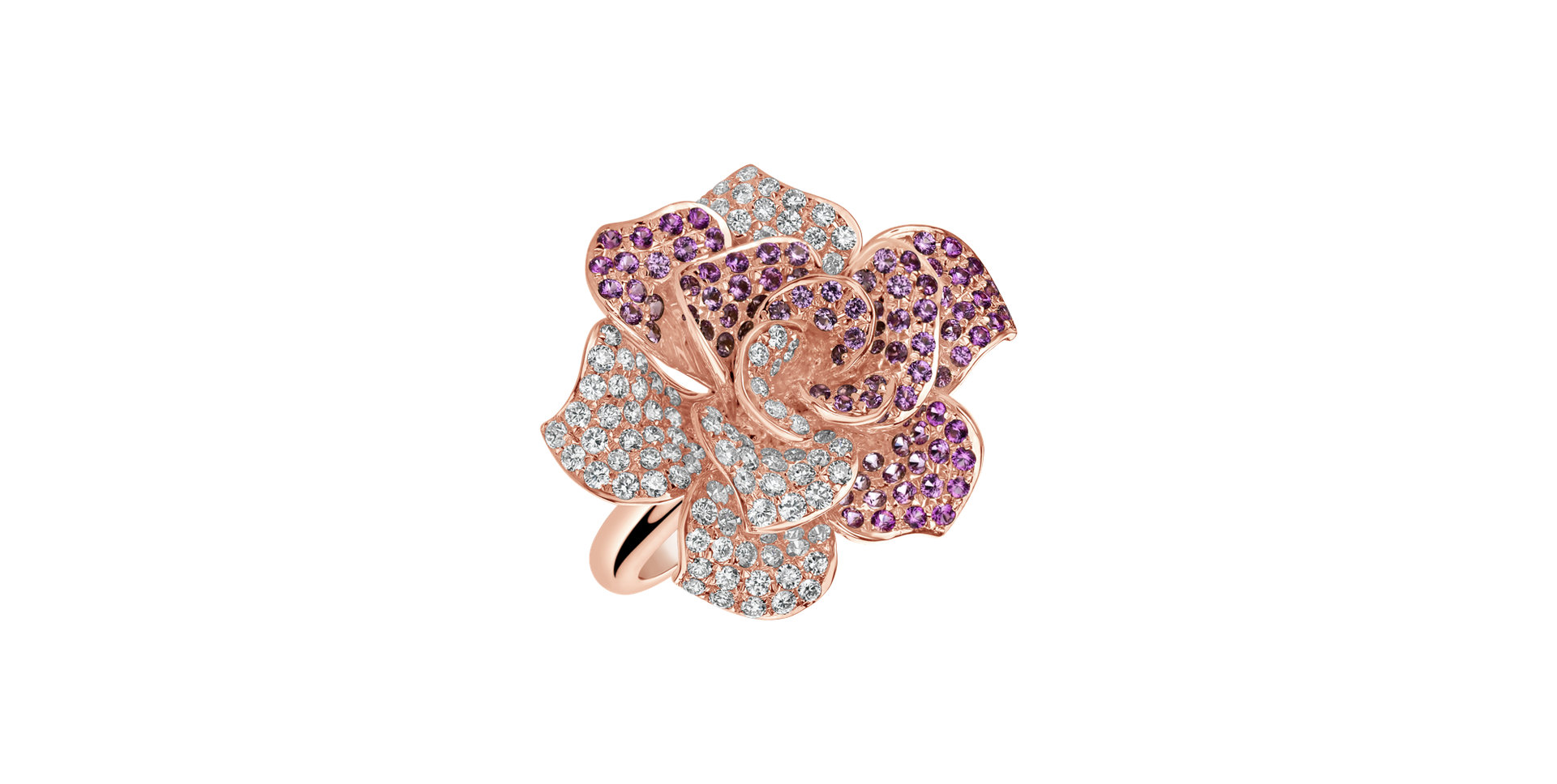 Prsten s diamanty a safíry Heavenly Magnolia