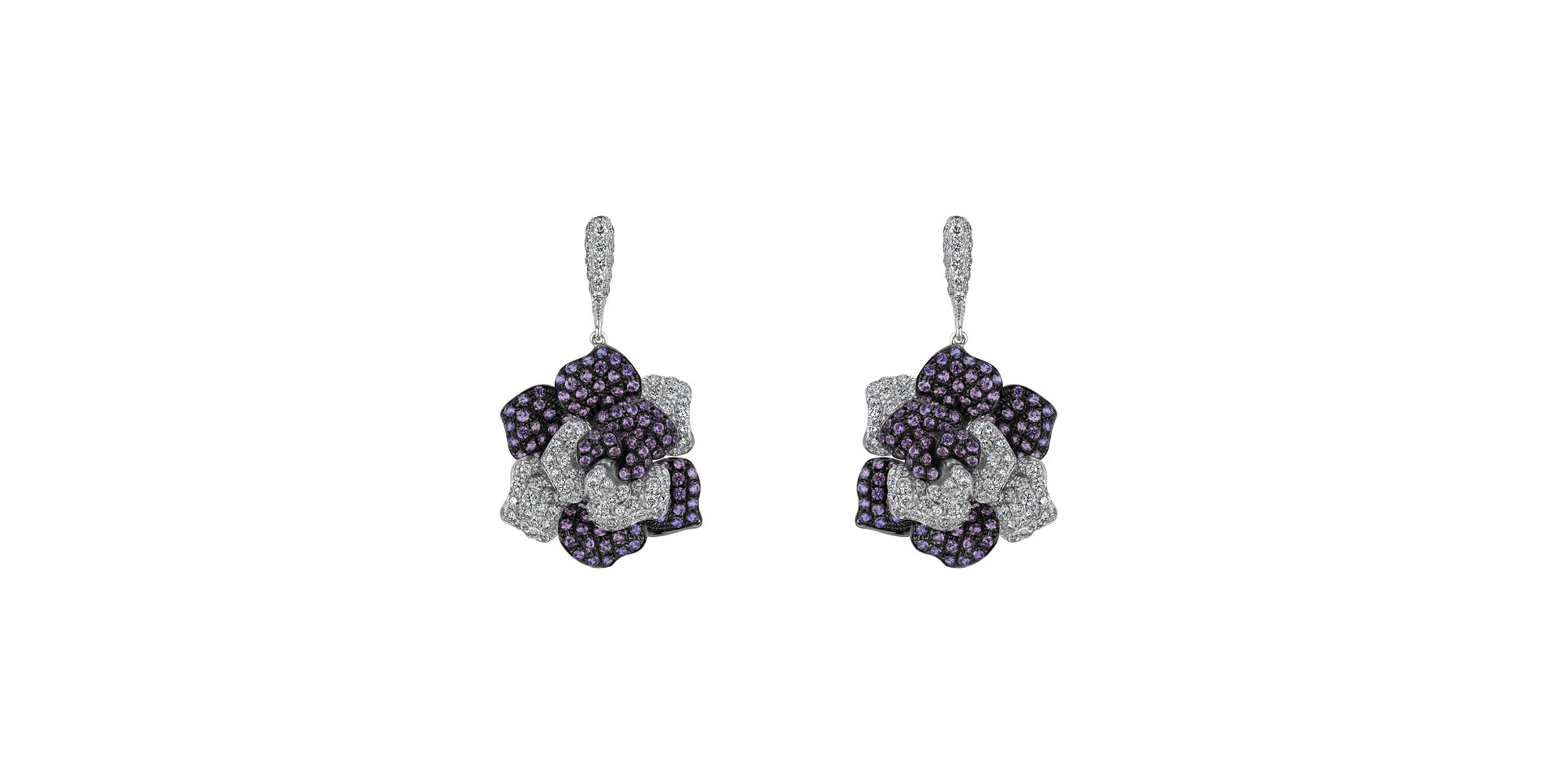 Náušnice s diamanty a safíry Sweetness