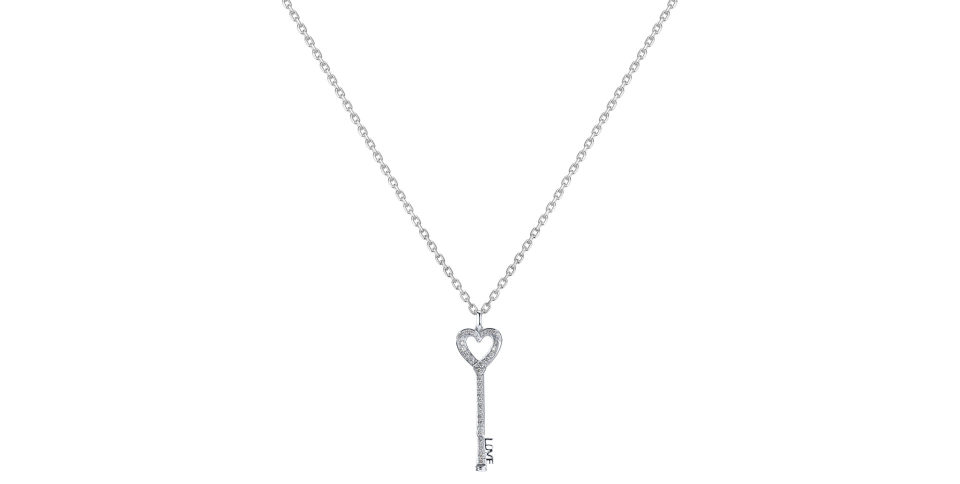 Přívěs s diamanty Heart Key