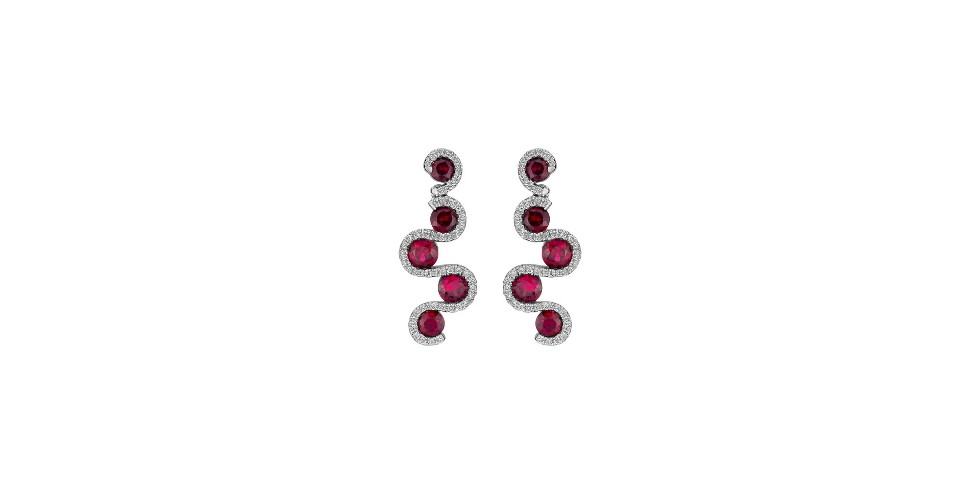 Náušnice s rubíny a diamanty Ruby Pulse