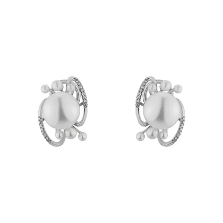 Náušnice s perlami a diamanty White Desire