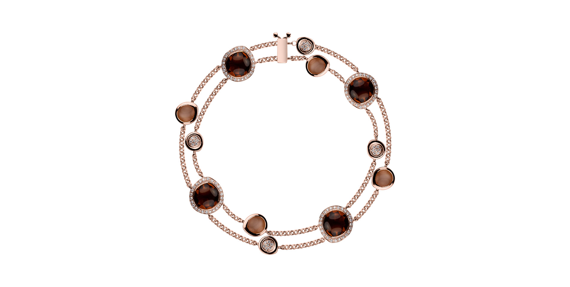 Náramek s diamanty , citríny a mesačnými kameňmi Rainbow Countess