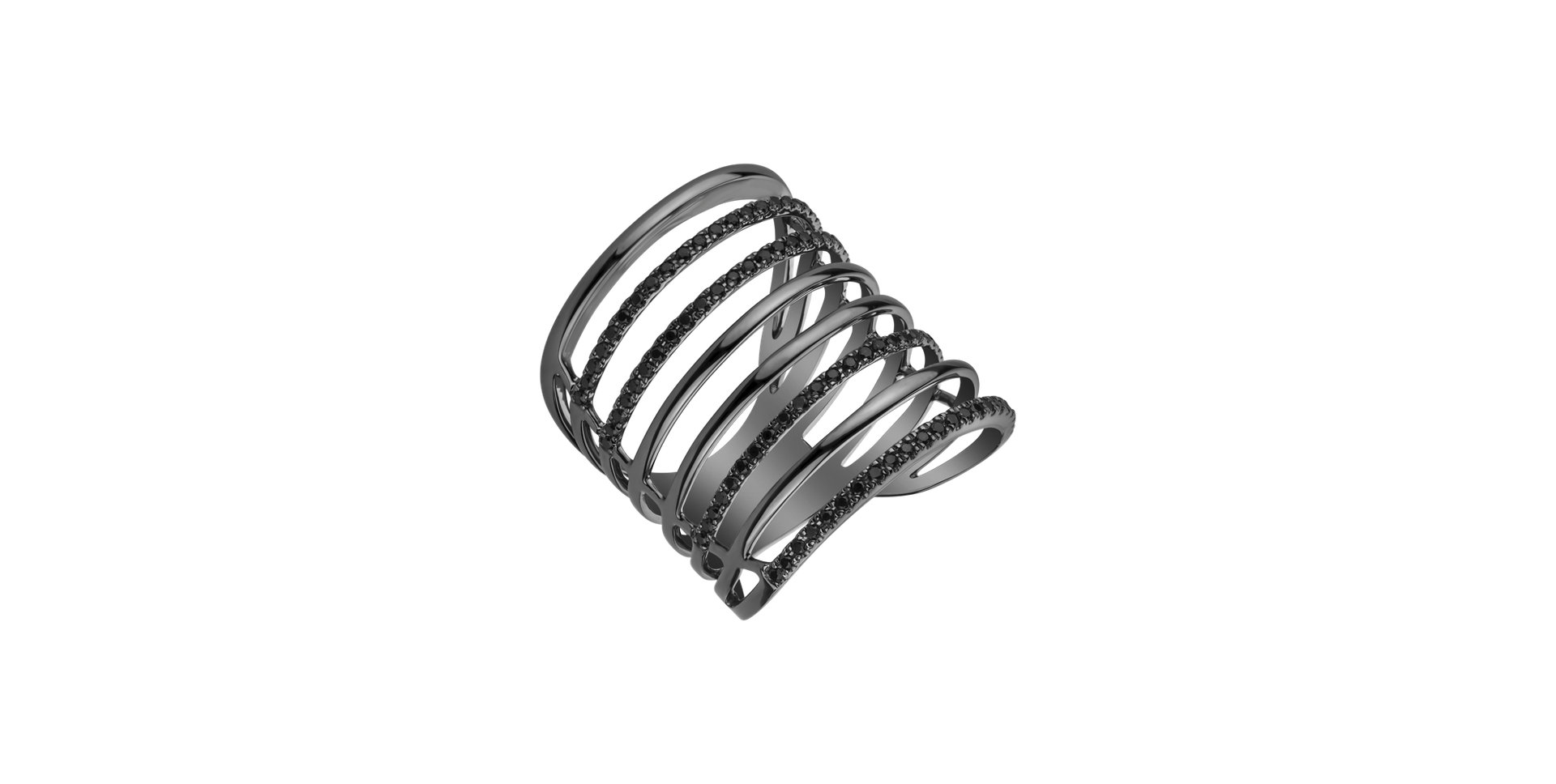 Prsten s černými diamanty Miracle Infinity