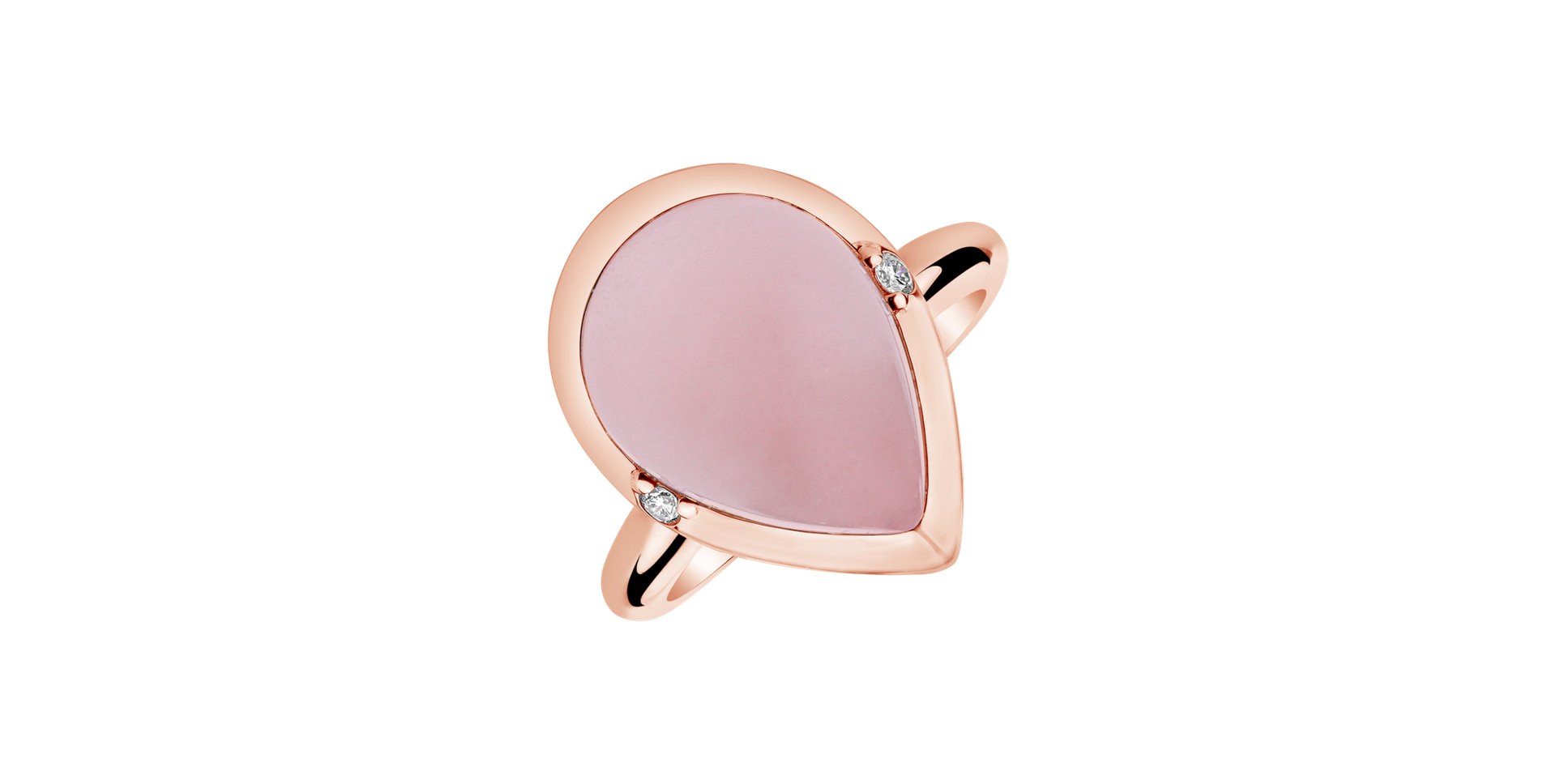 Prsten s růženínem a diamanty Princess Tear