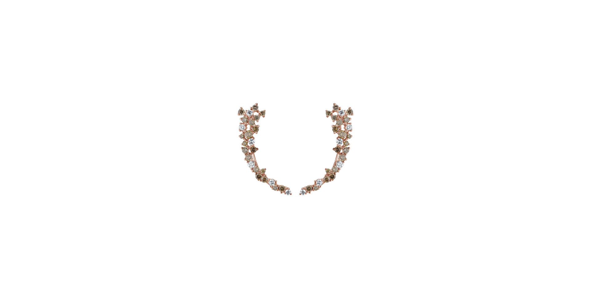 Náušnice s bílými a hnědými diamanty Tahlia