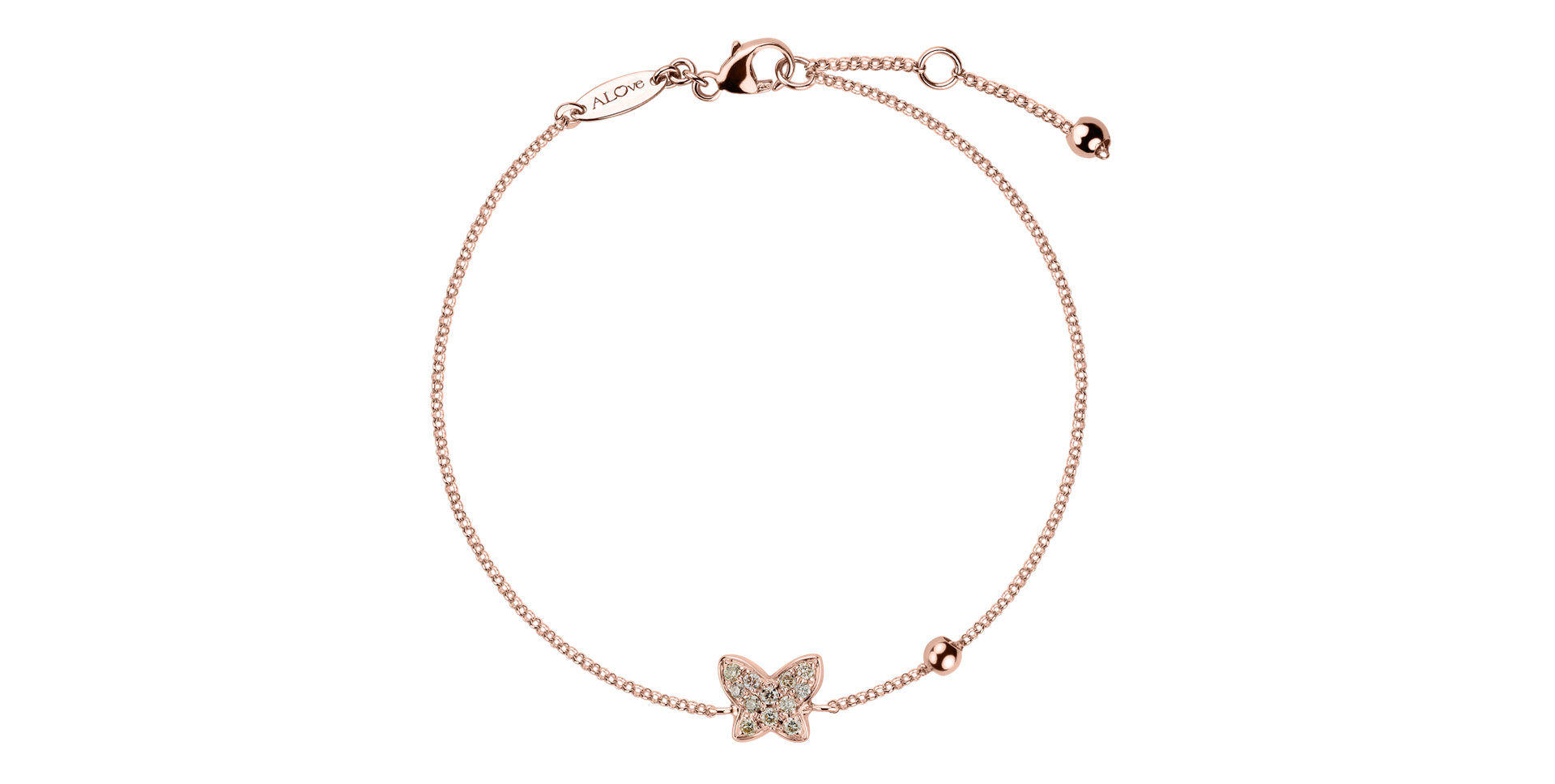 Náramek s hnědými diamanty Poetic Message