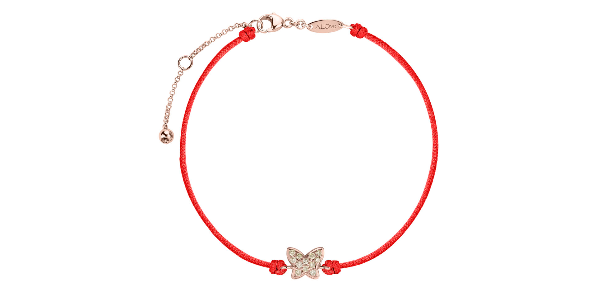 Náramek se šňůrkou a hnědými diamanty Magic Butterfly