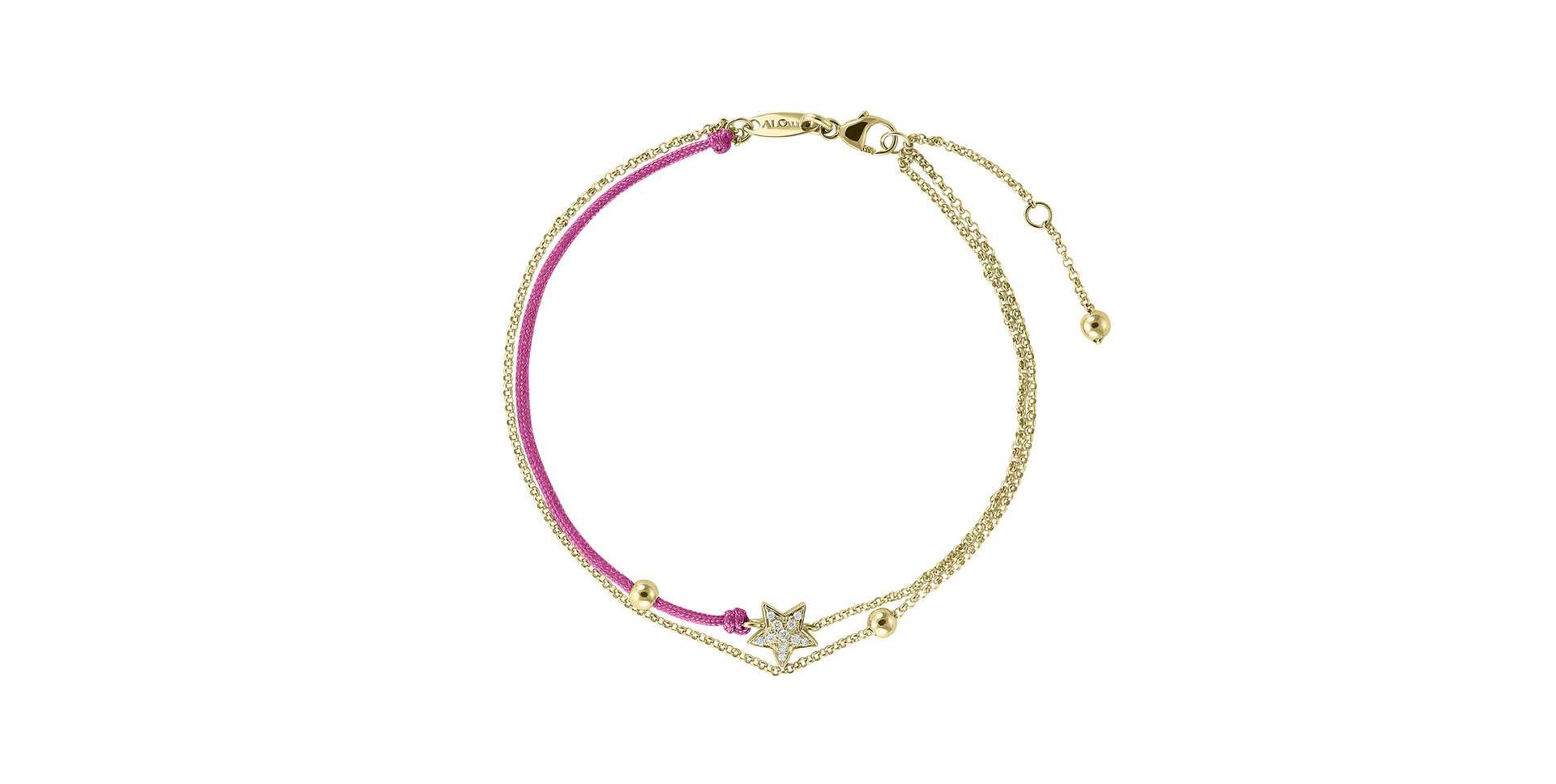 Diamantový náramek se šňůrkou Dream Message