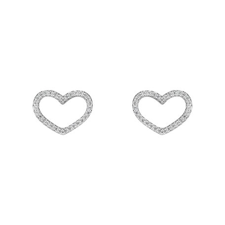 Náušnice s diamanty Shiny Hearts