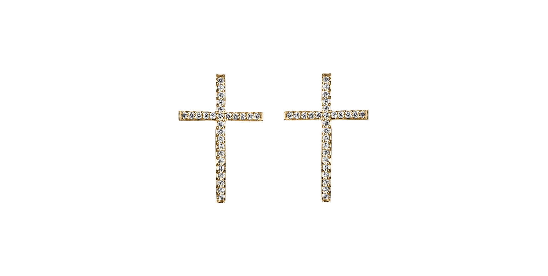 Náušnice s diamanty Shimmering Cross