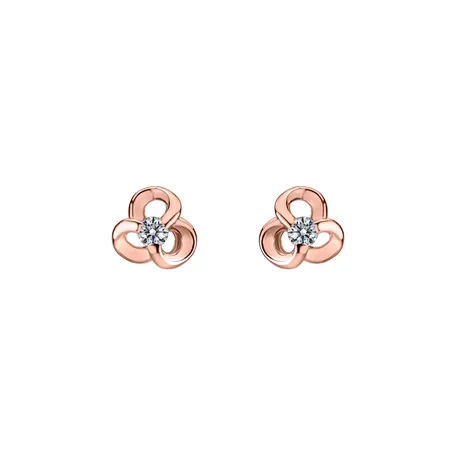 Náušnice s diamantem Curled Flower