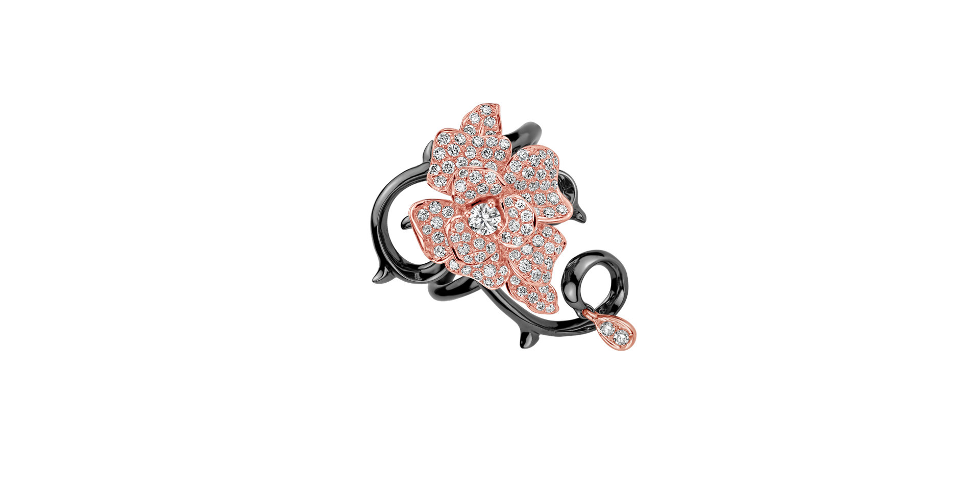 Prsten s diamanty Glossy Black