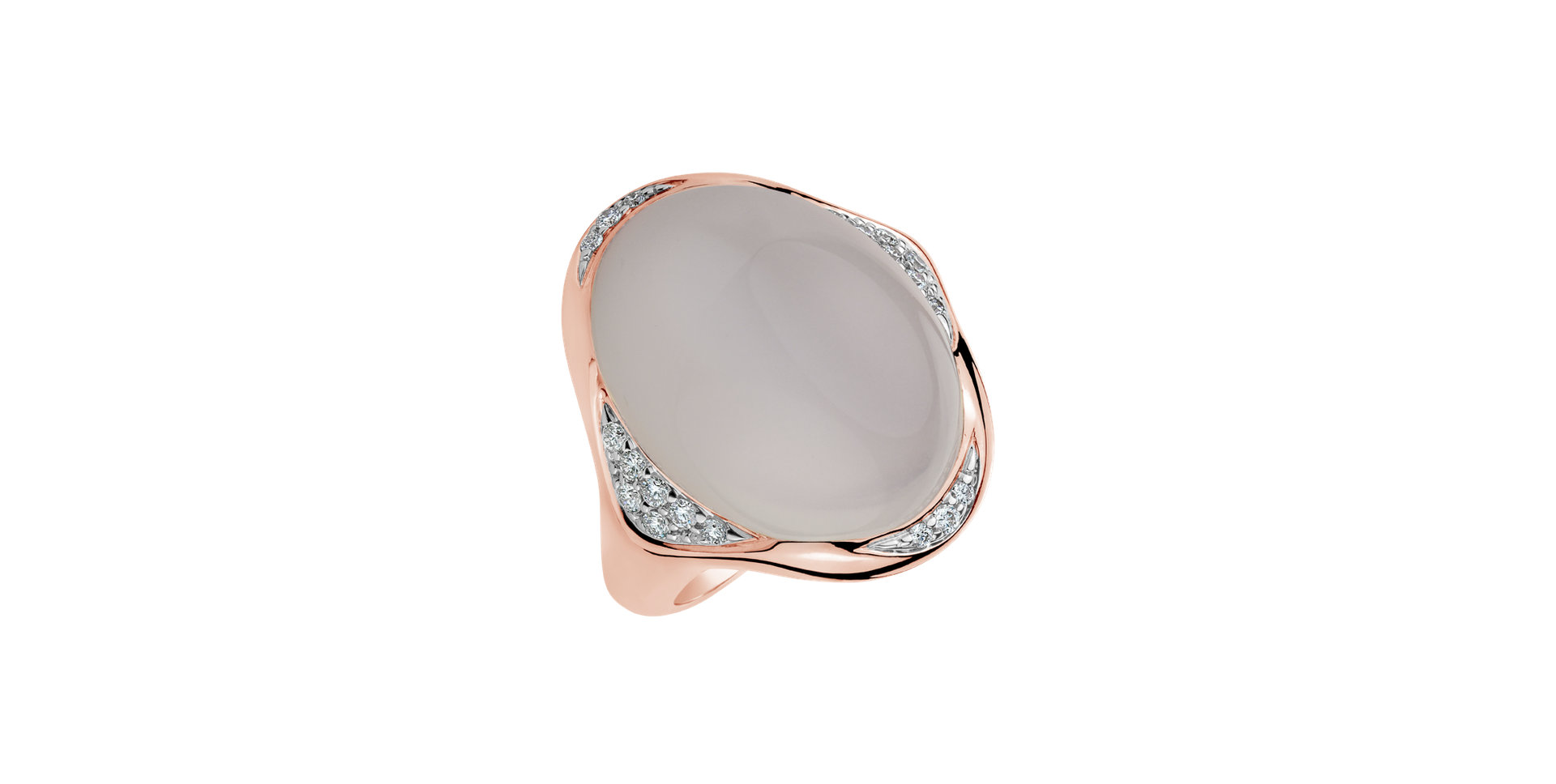 Prsten s měsíčním kamenem a diamanty Moon Sliver