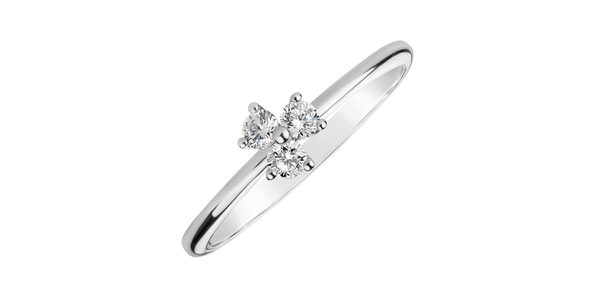 Prsten s diamanty Shiny Trefoil