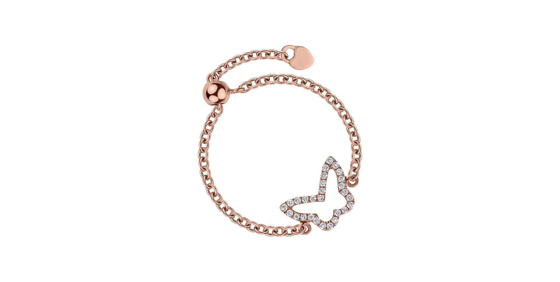 Prsten s diamanty Chain Butterfly