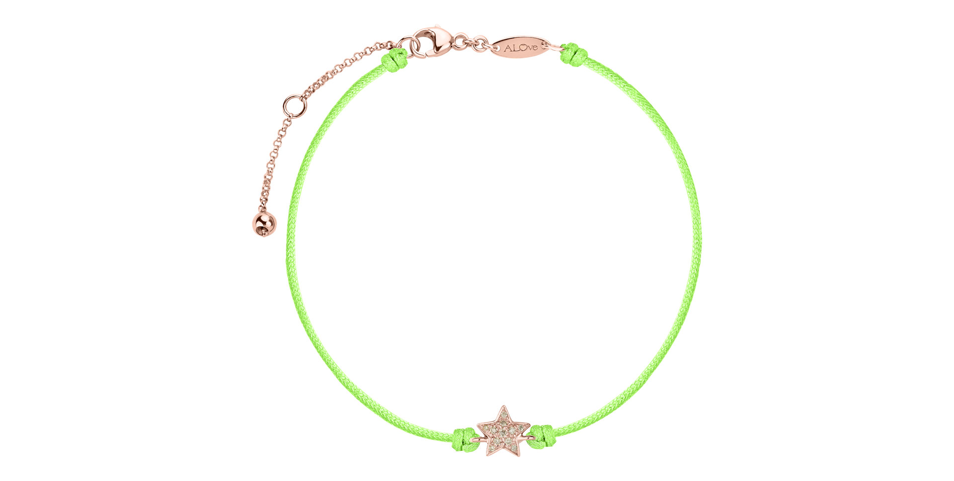 Náramek se šňůrkou a hnědými diamanty Star Message