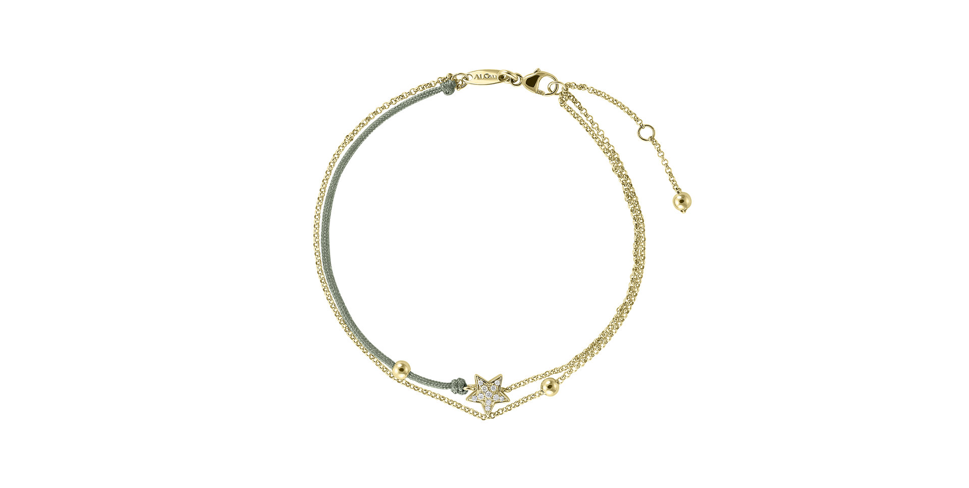 Diamantový náramek se šňůrkou Dream Message