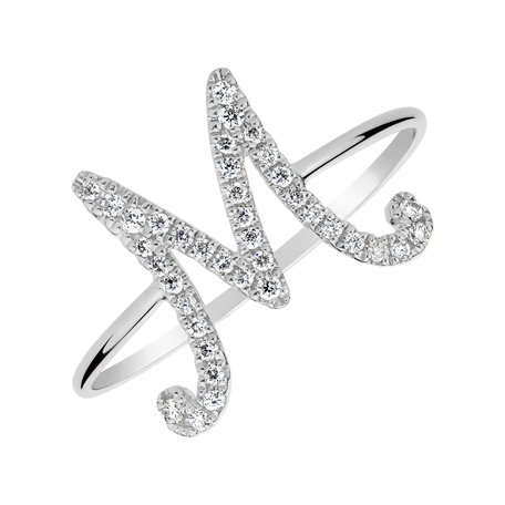 Prsten s diamanty Curly Glittery M