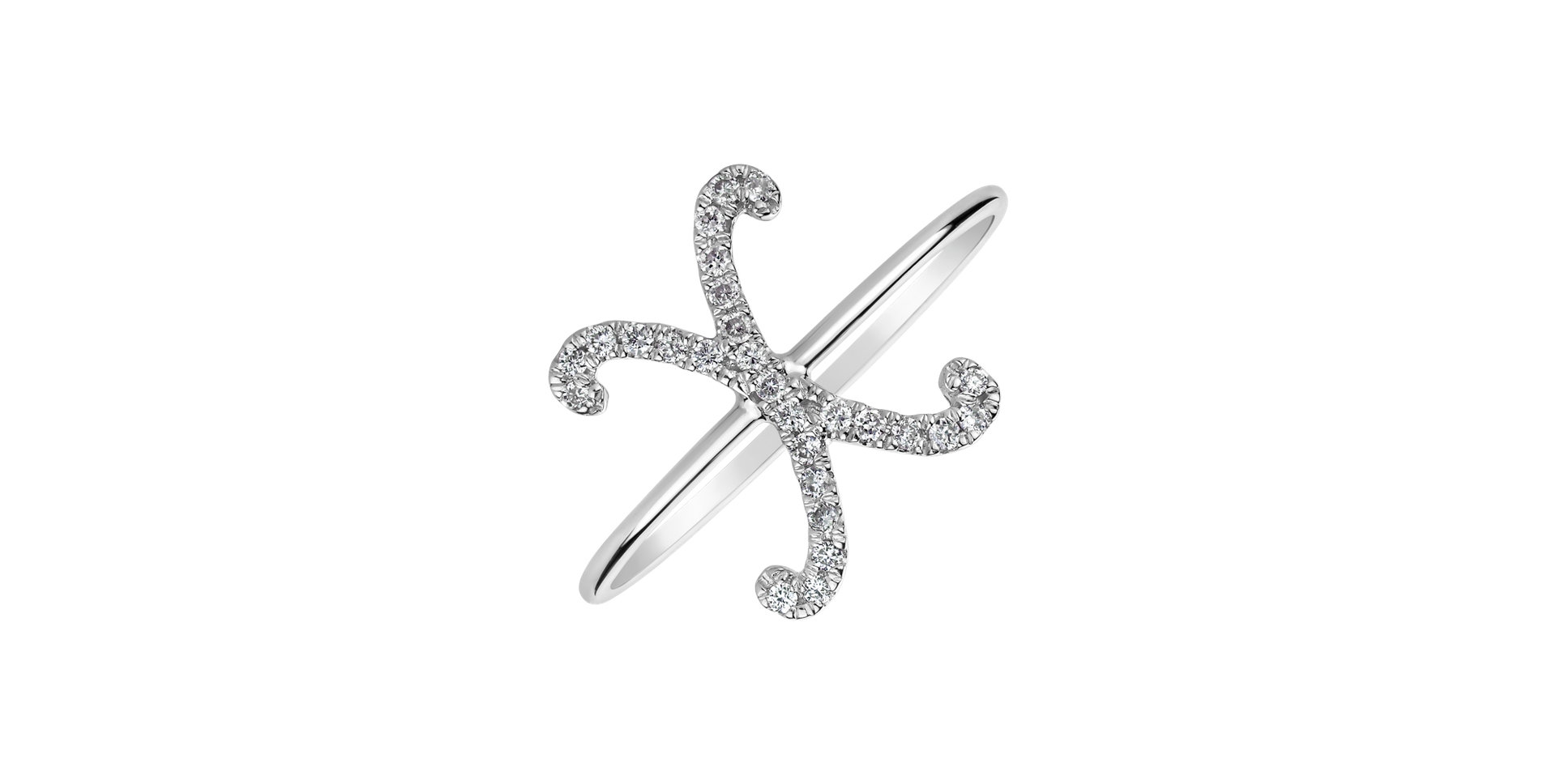 Prsten s diamanty Curly Glittery X