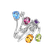 Prsten s diamanty, rhodolitem, peridotem, ametystem, topazem a citrínem Pleasure4