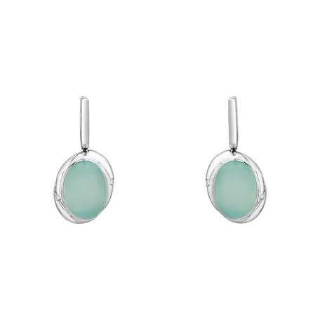 Náušnice s chalcedonem a diamanty Gem Spirit