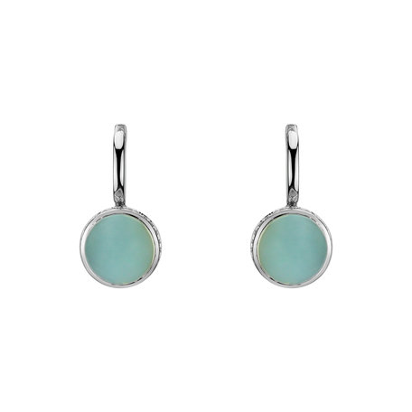 Náušnice s chalcedonem a diamanty Mellow Blossom