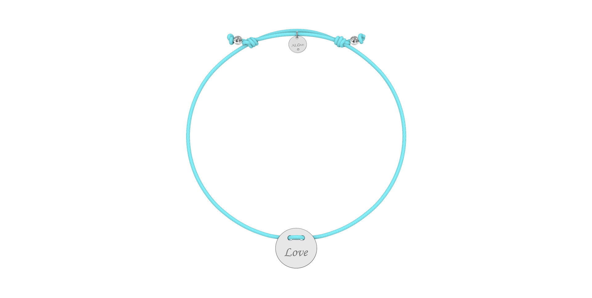 Diamantový náramek se šňůrkou Love